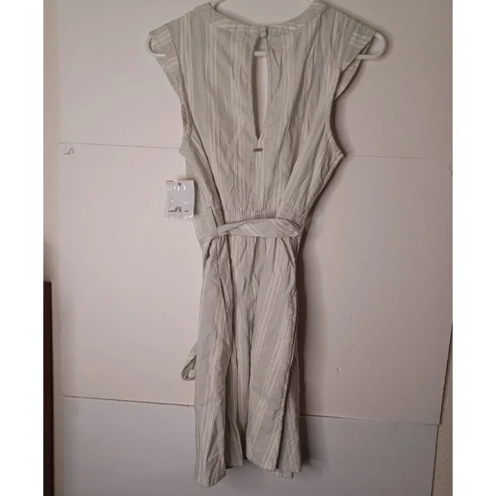 O'Neill Stripped Tank Dress Womens Small V Neck Back Button MSRP $54.00 - Picture 5 of 5